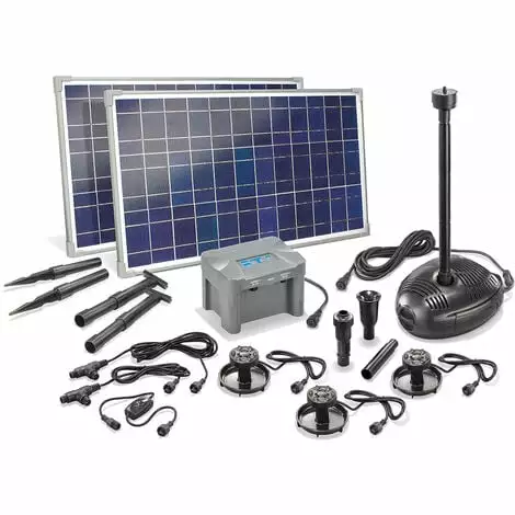 Offres ? Pompe Solaire De Bassin Avec Batterie Rechargeable 50W Pompe Solaire De Jardin Pompe De Bassin étang Esotec 101727 ⭐
