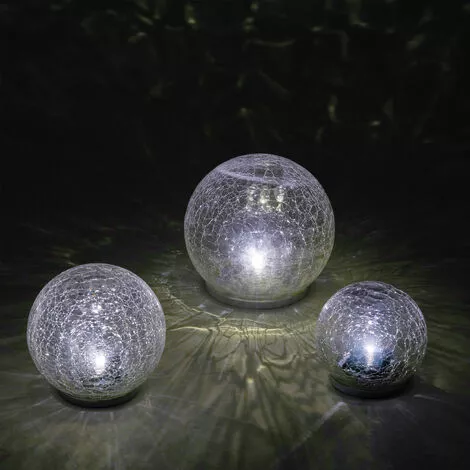 Sortie ? Boule De Verre Solaire Lot De 3 Lampes De Jardin LED Lampe Solaire En Verre, Esotec 102082 ? â Image 4