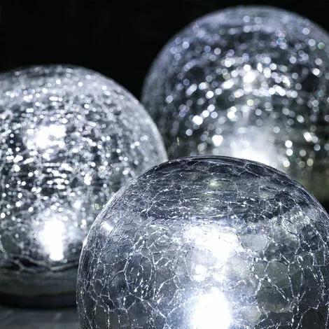 Sortie ? Boule De Verre Solaire Lot De 3 Lampes De Jardin LED Lampe Solaire En Verre, Esotec 102082 ? â Image 5