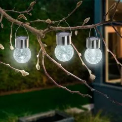 Sortie ? Lampes Solaires Suspendues Ensemble De 3 Lampes Solaires En Mosaïque De Verre Lampes Solaires En Verre Esotec 102308 âïž