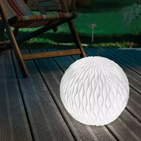 Meilleur prix ⌛ Boule Solaire 26 Cm Optique Grès Lumière Solaire Décoration De Jardin LED Esotec 102677 ❤️