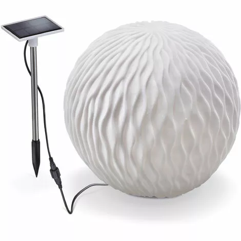 Meilleur prix ⌛ Boule Solaire 26 Cm Optique Grès Lumière Solaire Décoration De Jardin LED Esotec 102677 ❤️ – Image 2