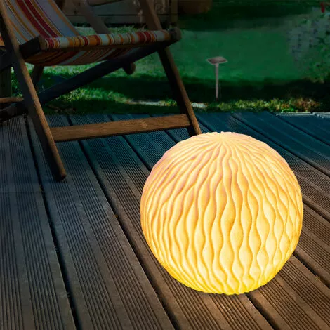 Meilleur prix ⌛ Boule Solaire 26 Cm Optique Grès Lumière Solaire Décoration De Jardin LED Esotec 102677 ❤️ – Image 3