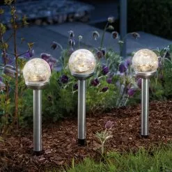 De gros ? Ensemble De Prises De Jardin Solaire En Mosaïque De Verre Blanc Chaud, éclairage Solaire De Jardin, Esotec 102310 ✔️