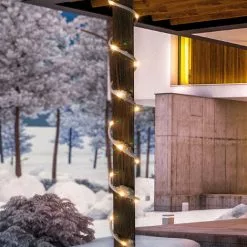 Budget ? Tuyau De Lumière Solaire PREMIUM 100 LED Blanc Chaud Décoration De Noël Fête Esotec 102174 ?