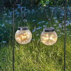 Vente flash ? Ensemble De Lampes Solaires Suspendues En Mosaïque De Verre Blanc Chaud Jardin De Lumières Solaires, Esotec 102314 ?